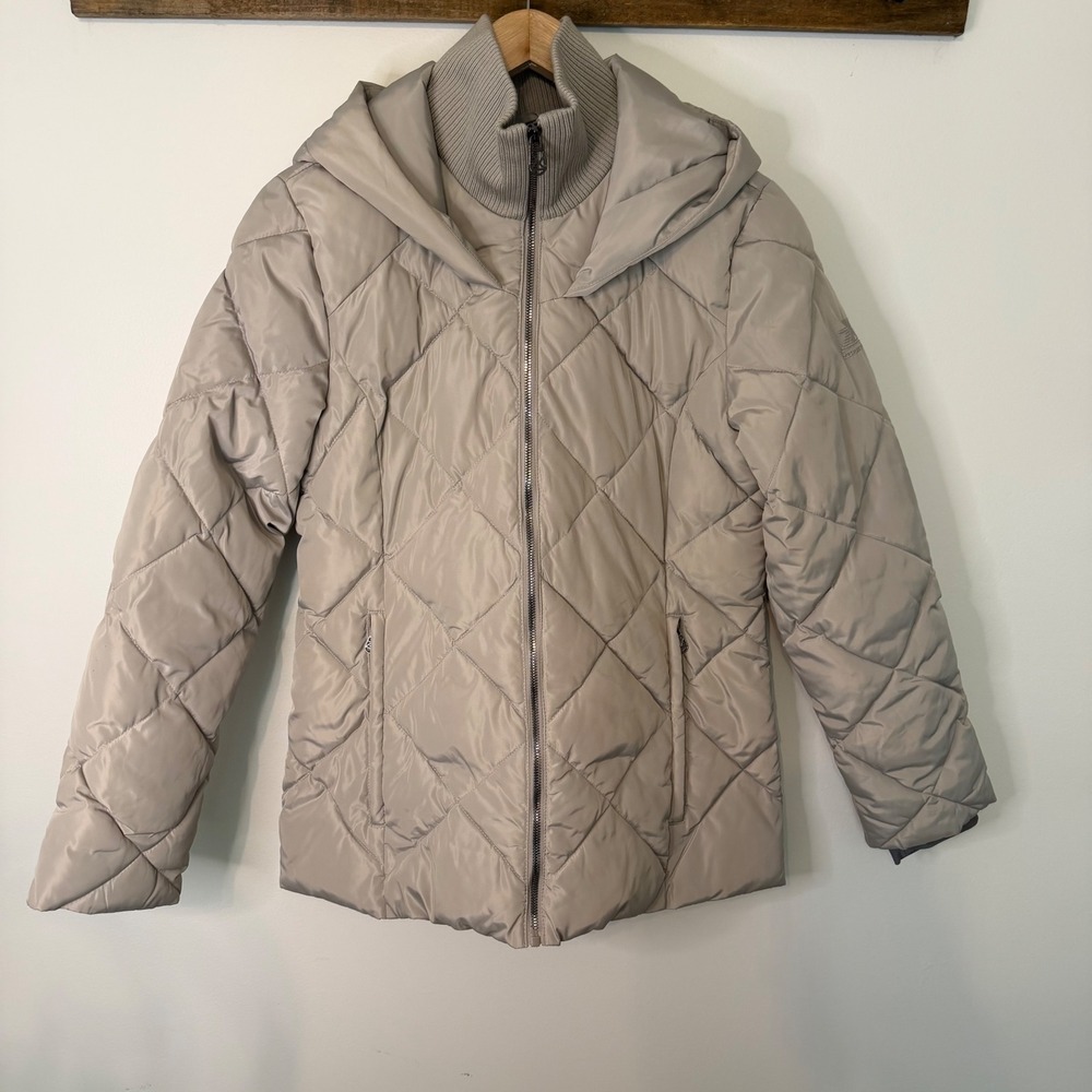 ZeroXposur Black Label Champagne Quilted Puffer Jacket Hooded Q93110 Womens M